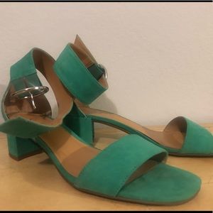 Green Franco Sarto block heels - size 7